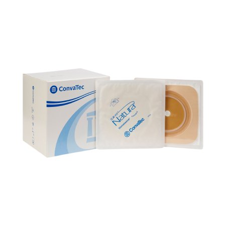 Wafer Skin with 2 3/4' Flange 4'X4 Ostomy Barrier Sur-Fit Natura® Trim to Fit, Standard Wear Stomahesive® Tape 70 mm Flange Sur-Fit Natura® System Hydrocolloid 1-7/8 to 2-1/2 Inch Opening 5 X 5 Inch by ConvaTec/A Squibb Company  ID 125266